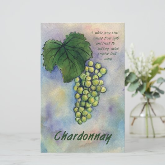 Chardonnay Vins Raisins & Description Papeterie (Debout devant)