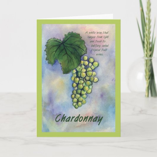 Chardonnay Wine Grape Wenskaart Kaart (Voorkant)