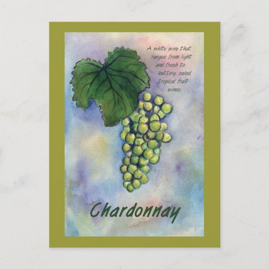 Chardonnay Wine Grapes & Description Briefkaart (Voorkant)