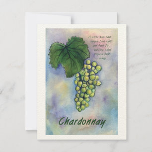 Chardonnay Wine Grapes & Description Invitation Kaart