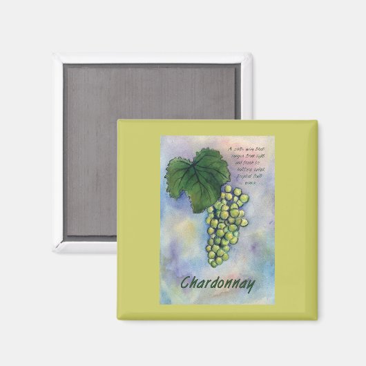 Chardonnay Wine Grapes & Description Magnet Magneet (Voorkant / Achterkant)