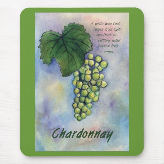Chardonnay Wine Grapes & Description Mousepad Muismat (Voorkant)