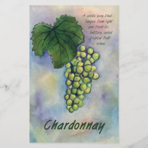 Chardonnay Wine Grapes & Description Stationery Briefpapier