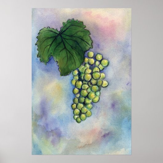 Chardonnay Wine Grapes Print (Voorkant)