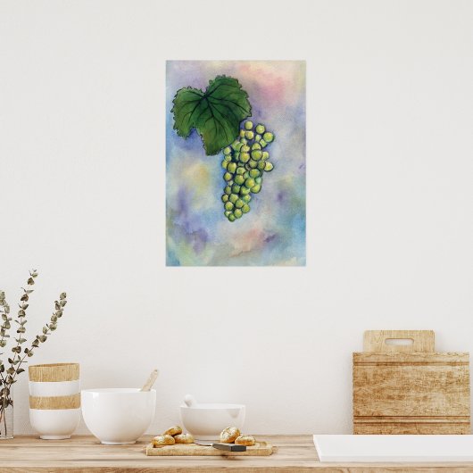 Chardonnay Wine Grapes Print (Keuken)