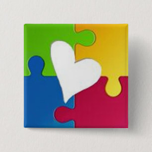 Charge Autism Awareness Pin Vierkante Button 5,1 Cm