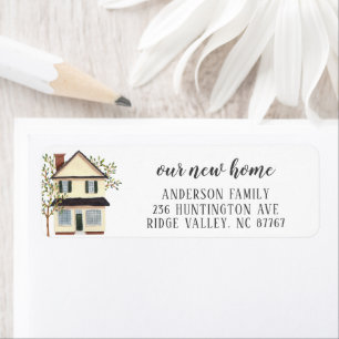 Charge Cream House New Home Address Label