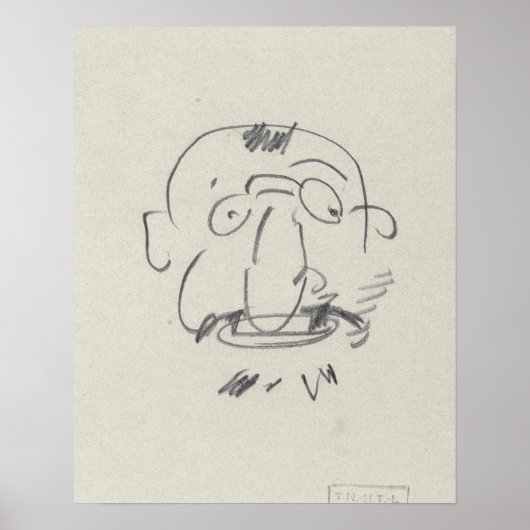 Charge de Lautrec par Lui-Meme (potlood op papier) Poster (Voorkant)