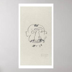 Charge de Lautrec par Lui-Meme (potlood op papier) Poster