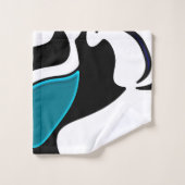 Charge de profondeur : noir, blanc et bleu Abstrai (Gant de toilette)