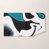 Charge de profondeur : noir, blanc et bleu Abstrai (Serviette à main)