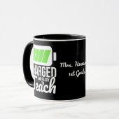 Chargé Et Prêt À Enseigner La Mug De Café Noir (Devant gauche)