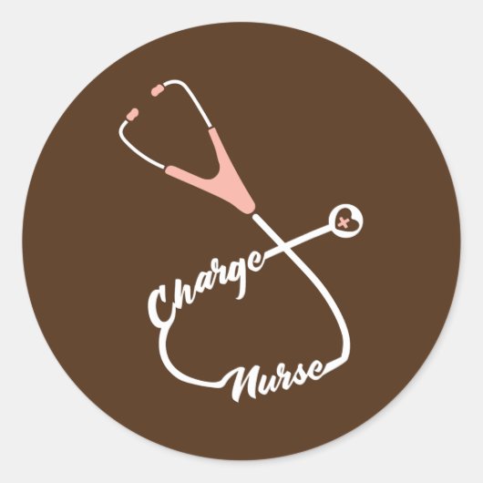 Charge Nurse Stethoscope Nursing Ronde Sticker (Voorkant)