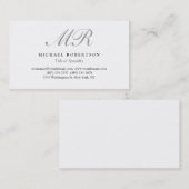 Charge Script Monogram White Black Visitekaartje (Voorkant / Achterkant)