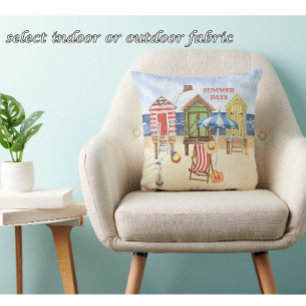 Charge Summertime Shore Beach Monogram Kussen