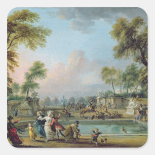 Charge van prins Lambesc in Tuileries Vierkante Sticker