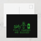 Charged And Blessed EBike Electric Bicycle Biking  Briefkaart (Voorkant / Achterkant)