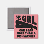 Charger Plus Qu'Un Lave-Vaisselle Drôle Aimant Réf (Recto/Verso)