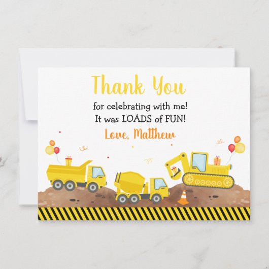 Charges De Camion De Construction De Merci Anniver (Devant)