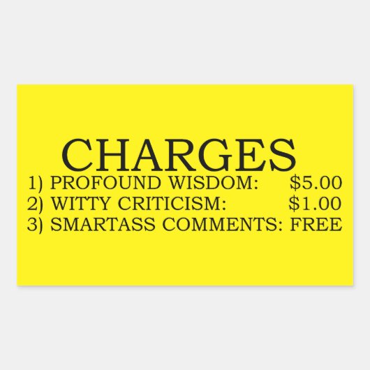 Charges Sticker rectangulaire (Devant)