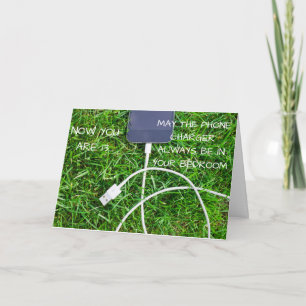 Chargeur de téléphone amusant carte 13ème annivers