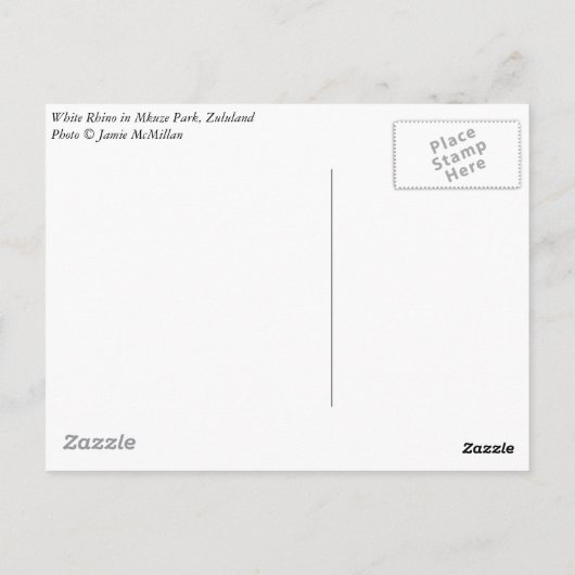 Charging Rhino Briefkaart (Achterkant)