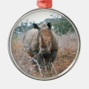 Charging Rhino Metalen Ornament