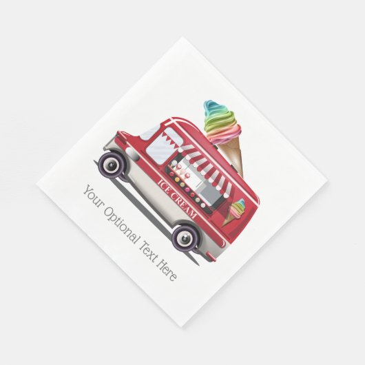 Chariot à crème glacée - serviettes en papier text (Coin)