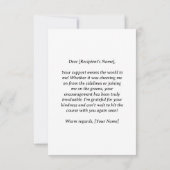 Chariot de golf carte de remerciements pour golfeu (Dos)