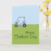 Chariot de golf - carte de voeux customisée (Fleur jaune)