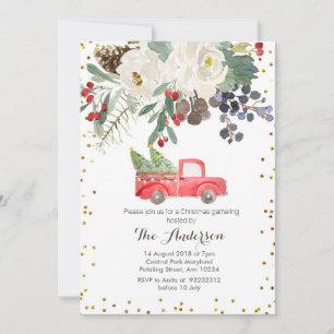 Chariot de Noël Noël Invitation florale