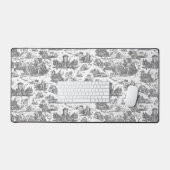 Chariot français vintage de Dawn Toile de Jouy-Gre (Clavier et souris)