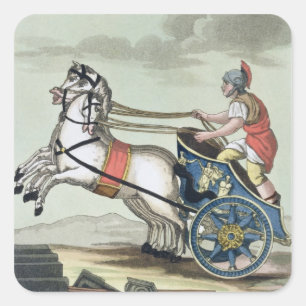 Charioter, van "L'Antica Roma", 1825 (met kleurenv Vierkante Sticker
