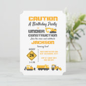 Chariots de construction Invitation de fête d'anni (Debout devant)