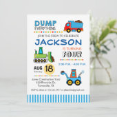 Chariots de construction Invitation de fête d'anni (Debout devant)