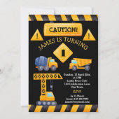 Chariots de construction invitation fête d'anniver (Devant)