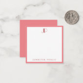 Charisma Red Modern Sjabloon Initiaal Monogram (Voorkant / Achterkant in situ)