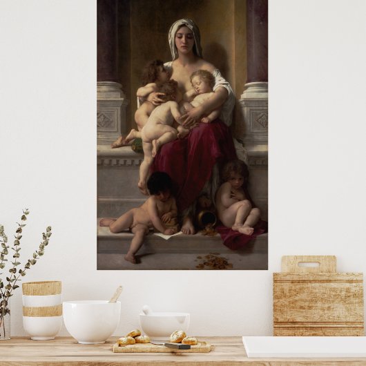 Chariteit van William Adolphe Bouguereau Poster (Keuken)
