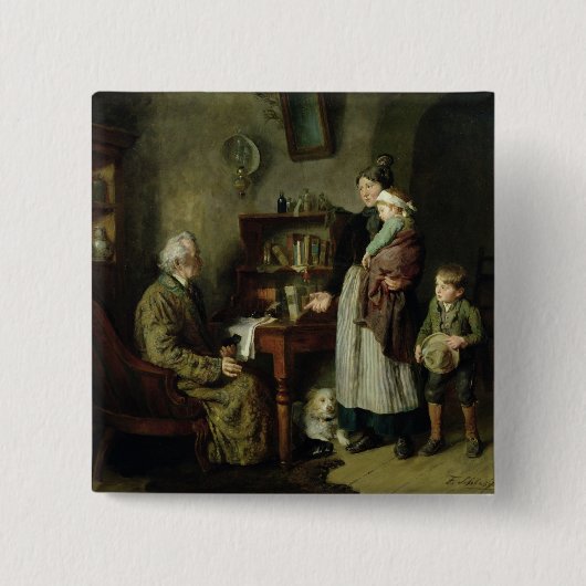 Charity 2 vierkante button 5,1 cm (Voorkant)