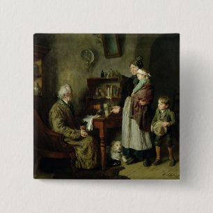Charity 2 vierkante button 5,1 cm