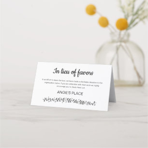 Charity Donation with Table Seating Number Wedding
