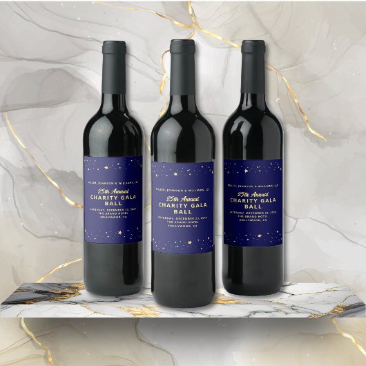 Charity Gala Ball Silent Veiling Elegant Blauw Gou Wijn Etiket