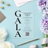 Charity Gala Template Fundraising Event QR Code Acryl Uitnodigingen (Insitu (Huwelijk))