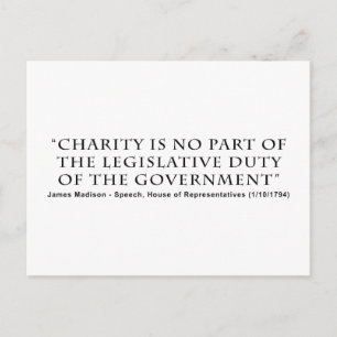 Charity is No Part Legislative Duty of Government Briefkaart