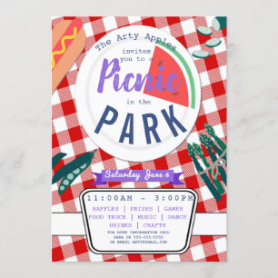 Charity picnic fundraiser PTA PTO-verjaardag Kaart