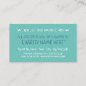 Charity Yard Sale Event Carte de visite de publici (Dos)