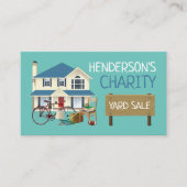 Charity Yard Sale Event Carte de visite de publici (Devant)