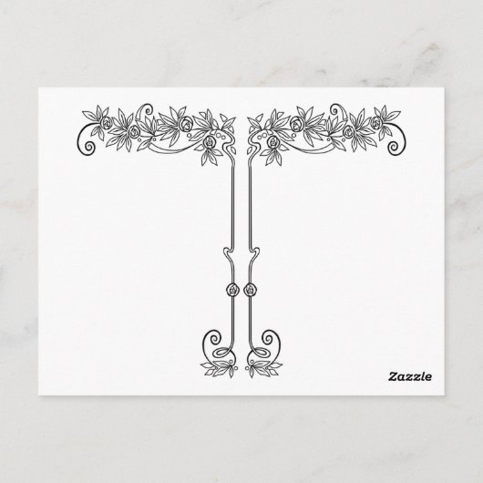 CHARLA, Art Deco Lady in Shades of Green Briefkaart (Achterkant)