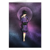 CHARLA, dame Art déco en bleu violet et acier (Devant)