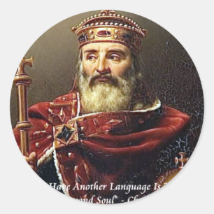 Charlemagne & Bekende talen citaat Ronde Sticker